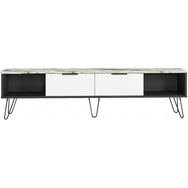 Maribo TV-bänk - Svart/vit Maribo TV-bänk - Svart/vit