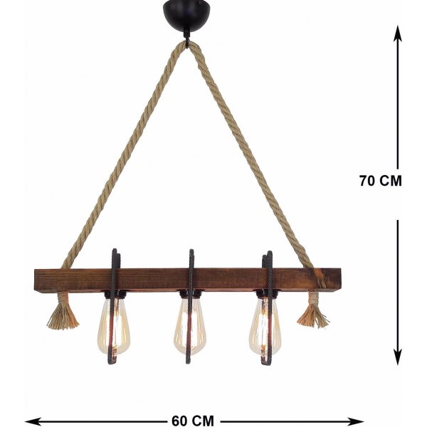 Demir taklampa 3 - Valnöt Demir taklampa 3 - Valnöt