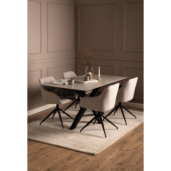 Heaven matbord 160 x 90 cm - Gr�/matt svart