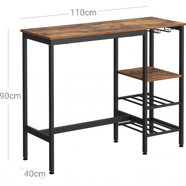 Table de bar Aleks 110 x 40 cm - Marron/noir Table de bar Aleks 110 x 40 cm - Marron/noir