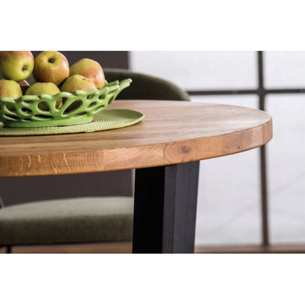 Table à manger Cono Ø90 cm - Chêne/noir Table à manger Cono Ø90 cm - Chêne/noir