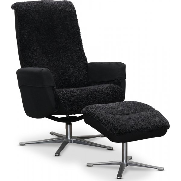 Paris ftlj med pall - Mrkgr frskinn