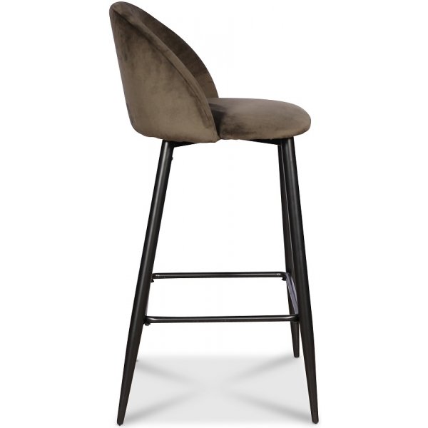 Giovani Velvet barstol - Olivgr�n sammet / Svarta ben