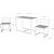 Bazar bord med stolar 105 x 55 cm - Furu/svart