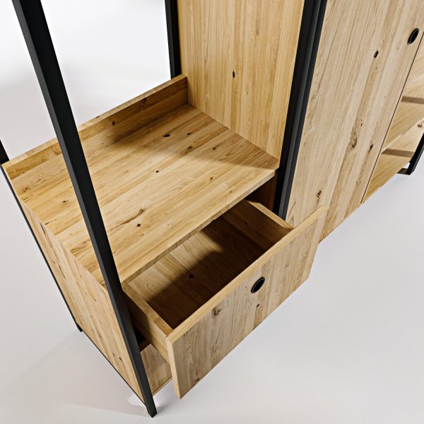 Meuble d\\\'entrée Limbo 600 - Chêne/noir Meuble d\\\'entrée Limbo 600 - Chêne/noir