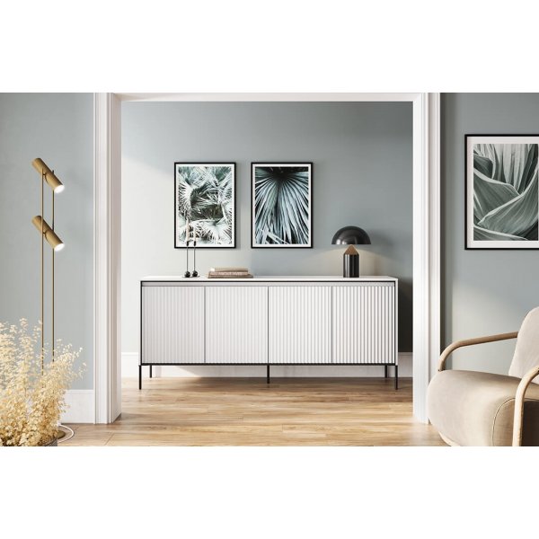Buffet Trend L193 cm - Blanc/noir