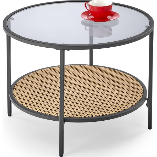 Table basse Dakota Ø60 cm - Noir/rotin Table basse Dakota Ø60 cm - Noir/rotin