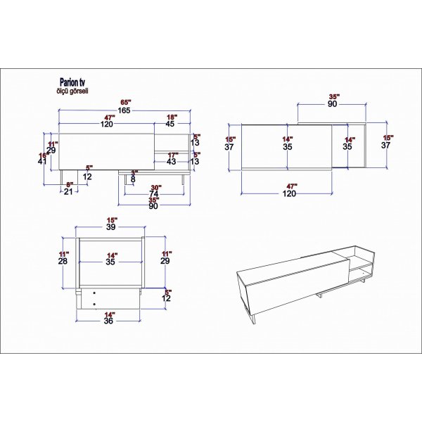 Banc multimédia Parion - Blanc/chêne saphir Banc multimédia Parion - Blanc/chêne saphir