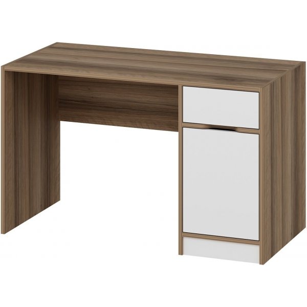 Bureau Elina 124 x 60 cm - Blanc/marron Bureau Elina 124 x 60 cm - Blanc/marron