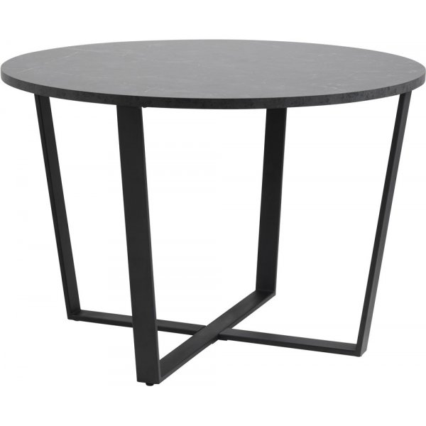 Amble runt matbord Ø110 cm - Svart/marmor Amble runt matbord Ø110 cm - Svart/marmor