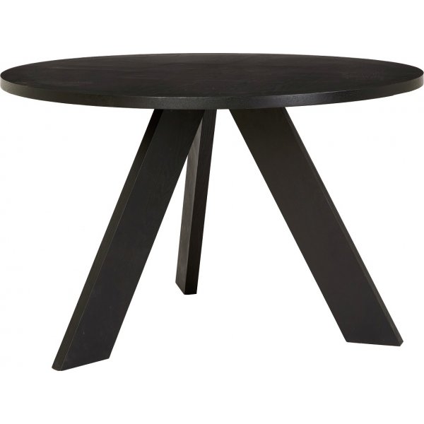 Fiona runt matbord 120 cm i svartbetsad ekfanr
