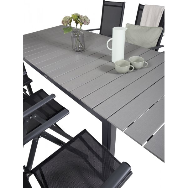 Levels utematgrupp med 6 st Break stolar - Svart/Gr