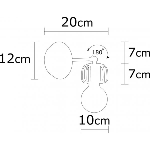 Demre wandlamp N-1206 - Zwart