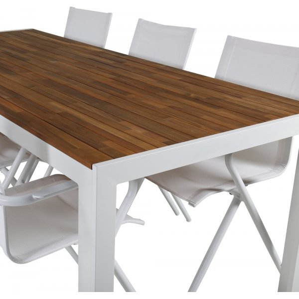 Bois utematgrupp med 6 st Alina stolar - Vit/Akacia Bois utematgrupp med 6 st Alina stolar - Vit/Akacia