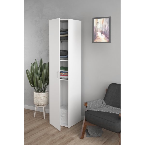 Garderob vit 40 cm bred och 175 cm hg + Mbeltassar