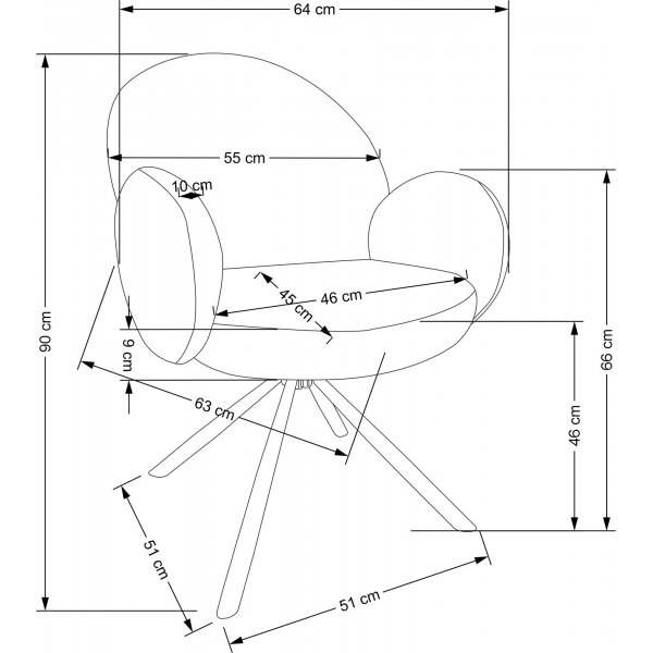 Chaise de salle à manger Cadeira 498 - Gris Chaise de salle à manger Cadeira 498 - Gris