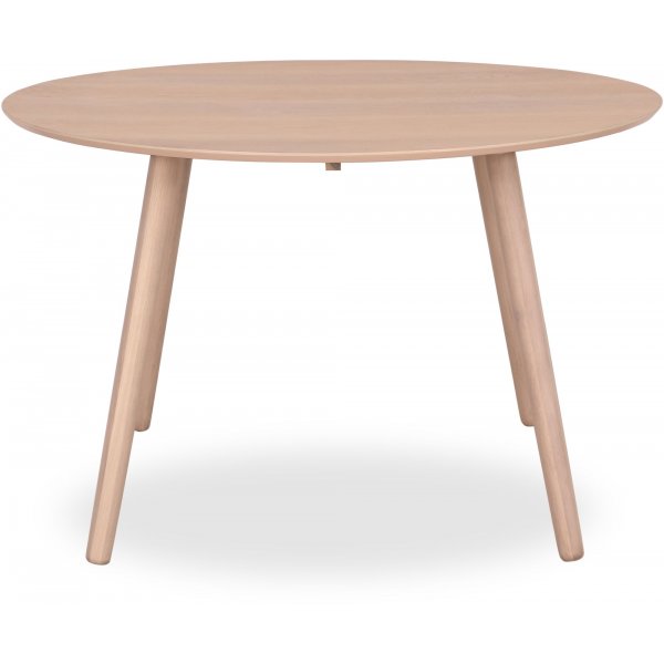 Rosvik runt matbord 120 cm - Vitoljad ekfanér + Möbeltassar Rosvik runt matbord 120 cm - Vitoljad ekfanér + Möbeltassar