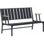 Lotus 2-sits utesoffa - Svart/beige + Textilskydd fr mbler