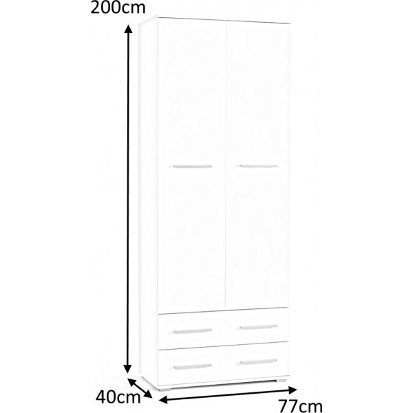 Garderob Abdel 200x77 cm - Vit/ek Garderob Abdel 200x77 cm - Vit/ek