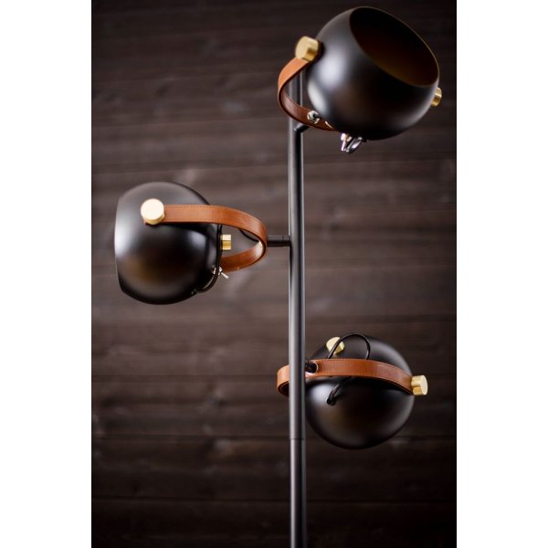Lampadaire Bow 3 bras - Noir/laiton mat