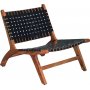 Porto Bello Ftlj Teak / Svart Anilinlder + Textilrengring fr mbler