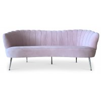 Snäckan 3-sits soffa - Rosa sammet / Krom Snäckan 3-sits soffa - Rosa sammet / Krom