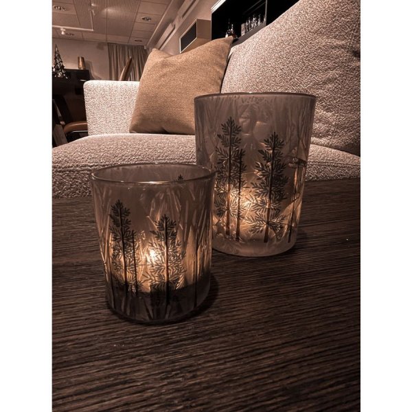 Petite lanterne à bougie Kristina - Forêt d\\\'hiver Petite lanterne à bougie Kristina - Forêt d\\\'hiver