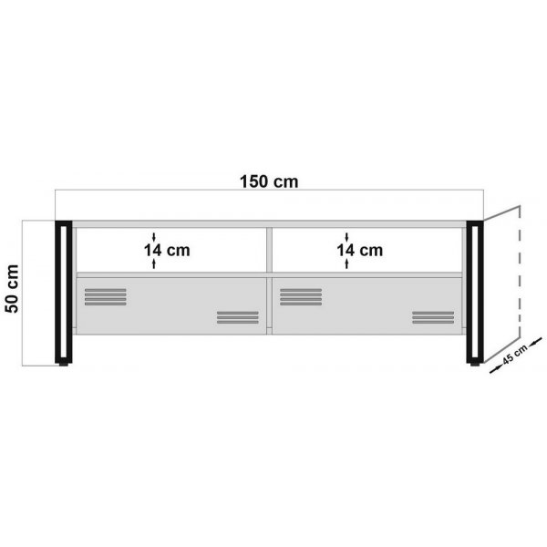 Cosmo Yvette TV-b�nk - Furu/svart