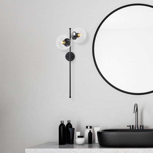 Facetgeslepen wandlamp 10415 - Zwart