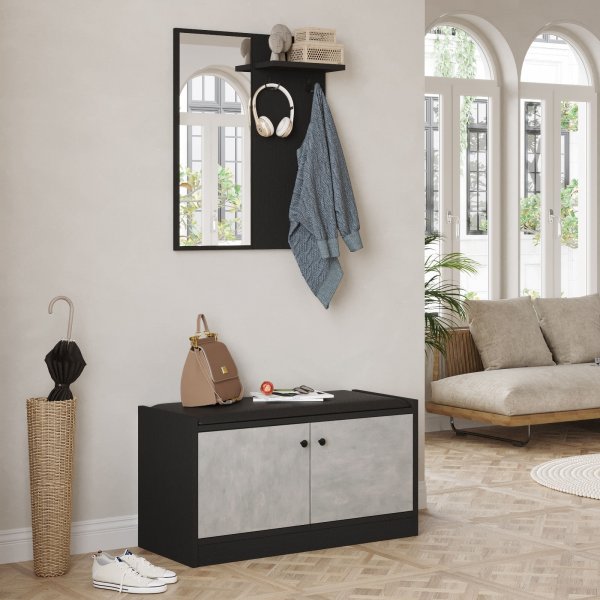 Louise hallmöbel - Stone/svart Louise hallmöbel - Stone/svart