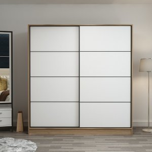 Armoire Kapusta 220x52x210 cm, variante A - Marron/blanc