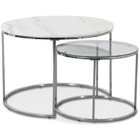 Tiffany satsbord - Vit marmor / Krom Tiffany satsbord - Vit marmor / Krom
