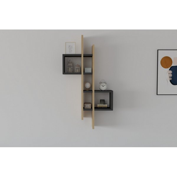 Emse wandplank - Saffier eiken/antraciet Emse wandplank - Saffier eiken/antraciet