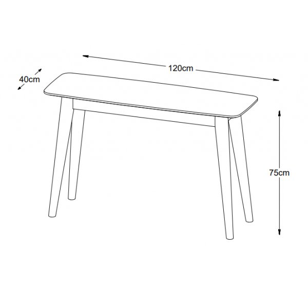 Bito consoletafel in geolied eikenhout 120 cm