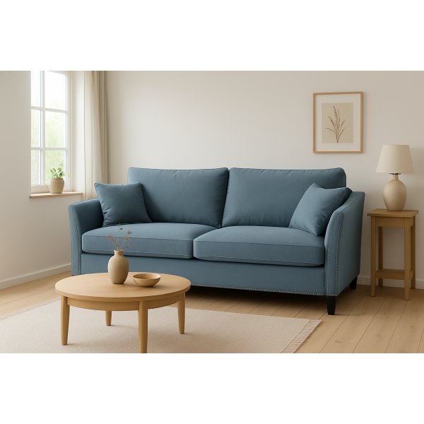 Soffa Liberty 2,5-sits med nitar - Blågrön Soffa Liberty 2,5-sits med nitar - Blågrön