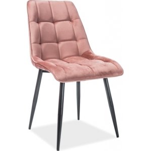 Chaise de salle  manger chic - Velours rose