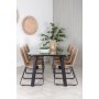 Paola utematgrupp med 6 st Lindos stolar - Beige/Svart/Natur