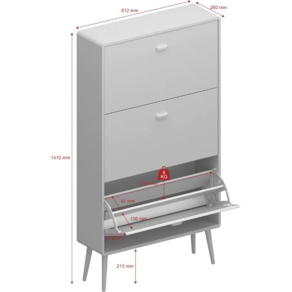 Meuble à chaussures Mino - Blanc Meuble à chaussures Mino - Blanc