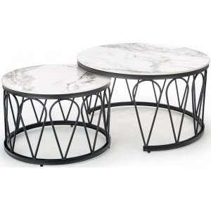 Table basse Formosa 60 cm - Marbre blanc/noir