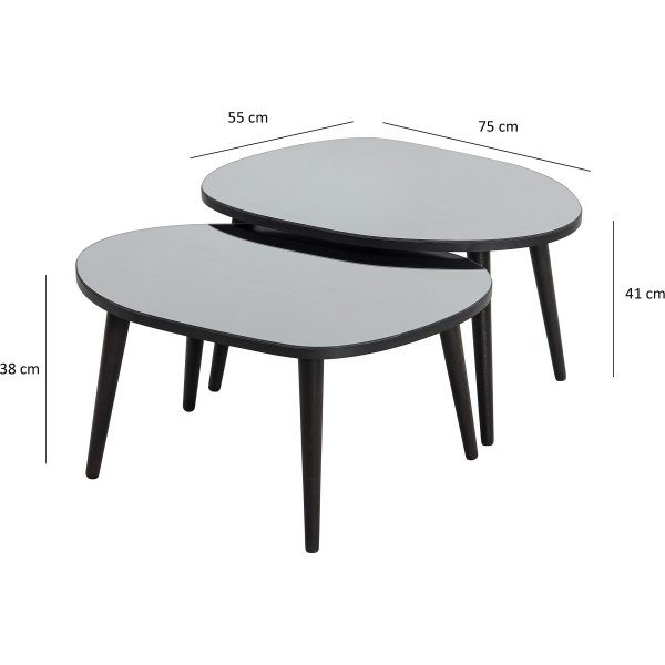 Table Gusto 75 x 55 cm - Noir/fumée Table Gusto 75 x 55 cm - Noir/fumée
