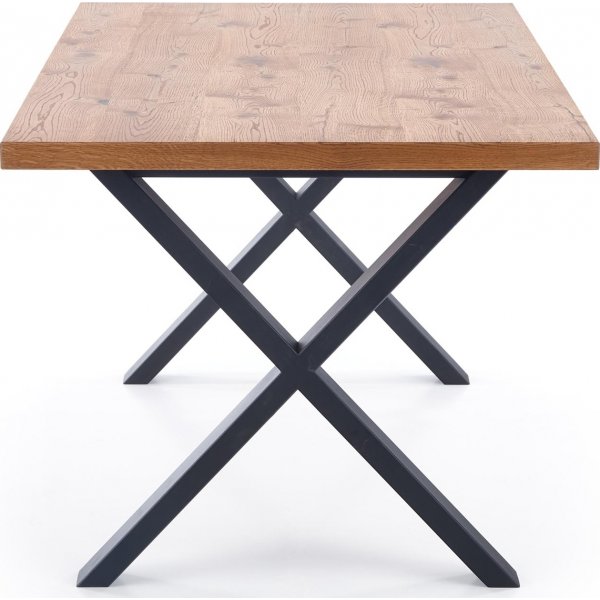 Table  manger Xavier 160-250 x 90 cm - Chne/noir