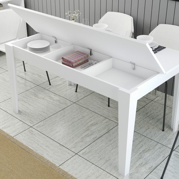 Table  manger Milan 145 x 88 cm - Blanc