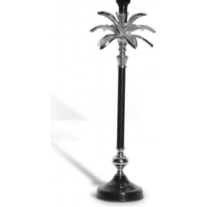 Palmblad lampfot 39 cm - Silver/Svart