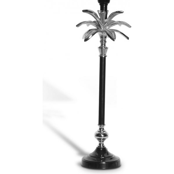 Palmblad lampfot 39 cm - Silver/Svart
