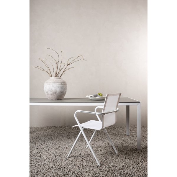 Table d\\\'extrieur 205 x 90 cm gris/blanc - Copacabana