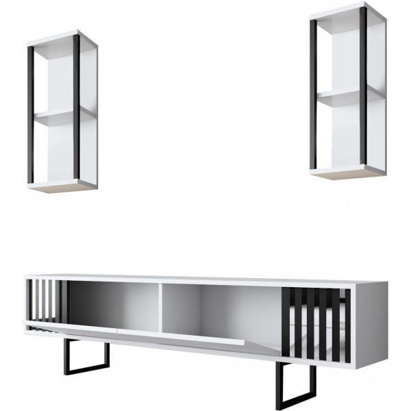 Erki TV-bnk - Vit/svart