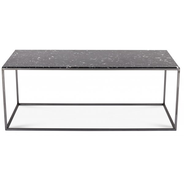 Carrera soffbord 120 cm - Svart marmor/stl