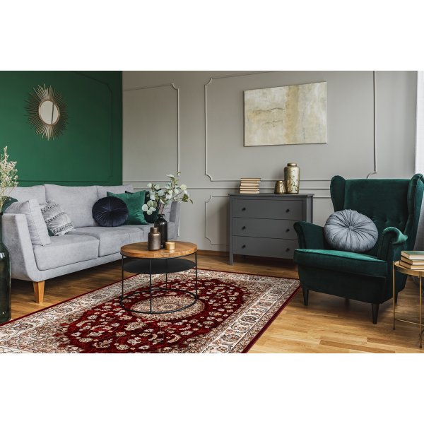 Tapis Dubai Mdaillon Wilton Rouge