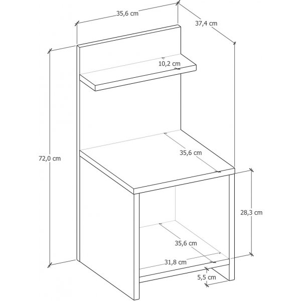 Vidora nachtkastje - Walnoot