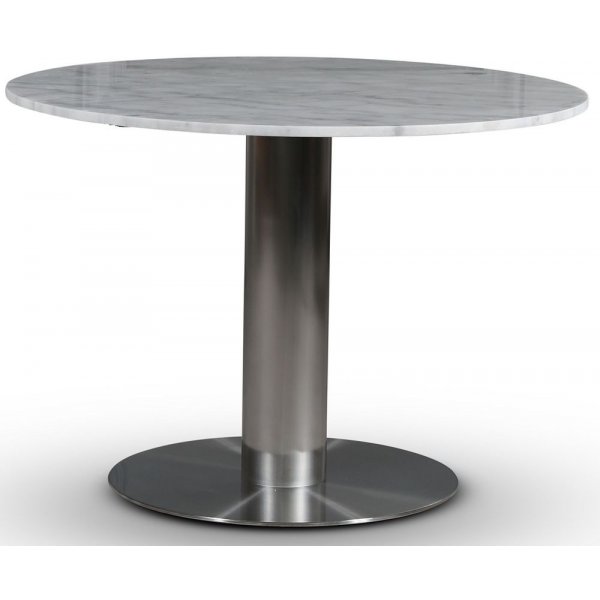 SOHO marmeren eettafel 105 cm - Geborsteld aluminium / Licht marmer